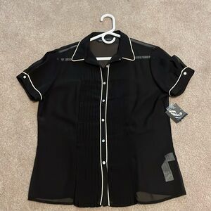 Sheer pleated Zara blouse